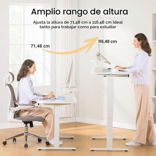 Table GTPLAYER Height-Adjustable 120x60 Monitor Tablet 3mem White
