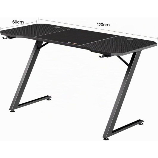 Schreibtisch GTPLAYER Gaming Tisch 120x60 LED Kopfhörerhalter - Schwarz