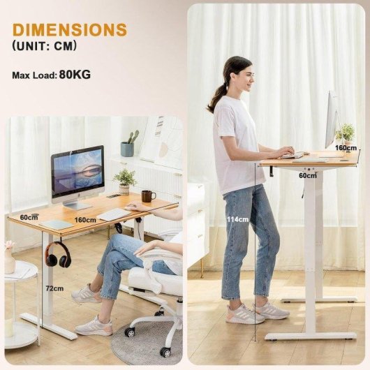 Mesa Gaming Elevable GTPLAYER 140x60 cm USB Gancho Marrón