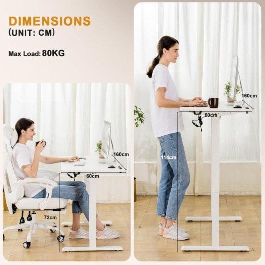Mesa gaming GTPLAYER elevable 160x70 cm blanca motor eléctrico USB gancho