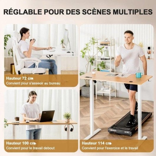 Mesa gaming GTPLAYER elevable 160x70 cm blanca motor eléctrico USB gancho