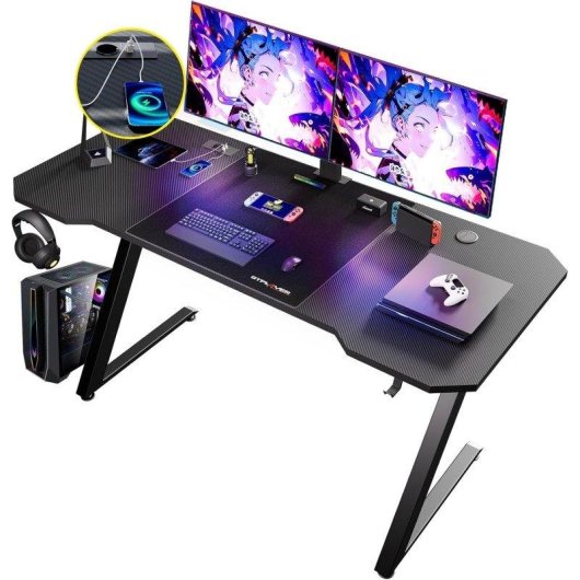 GTPLAYER Gaming Tisch 120x60 USB LED**