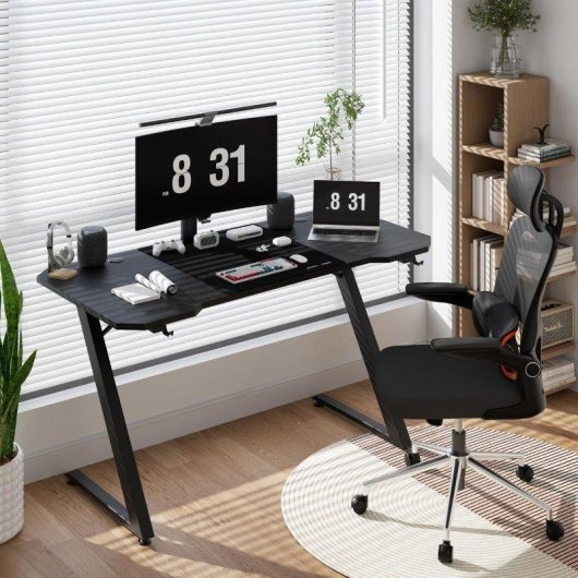 GTplayer Gaming Schreibtisch 120x60 Carbon USB LED