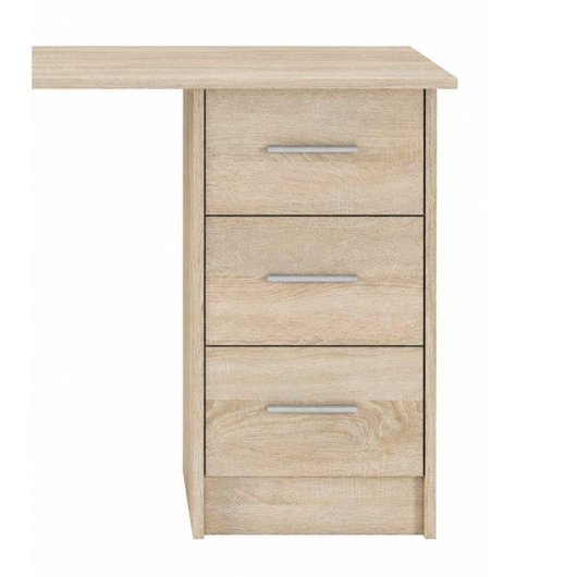 Mesa de escritorio Home Heavenly Deski con cajonera de 3 cajones y estantería abierta beige