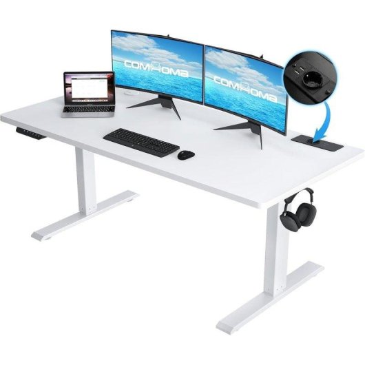 Mesa gaming elevable GTPLAYER 140x60 USB y gancho