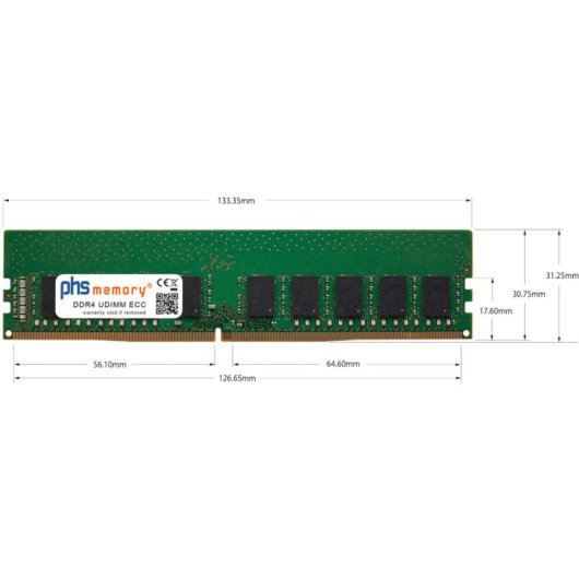 Memória RAM PHS-memory SP367422 16GB 1x16GB DDR4 2666MHz ECC DIMM 288 pinos