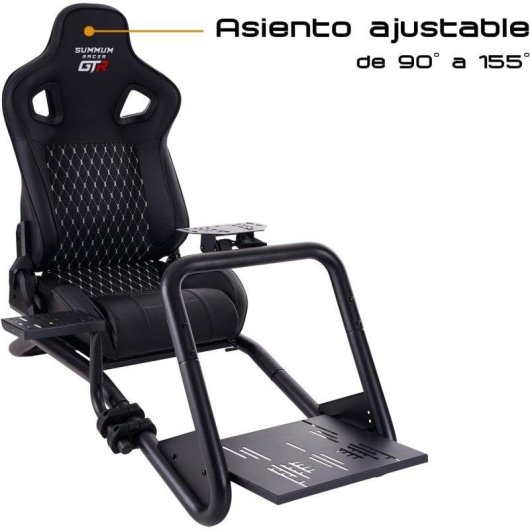 Cockpit de simracing Indeca Summum Racer GTR con asiento ajustable y soportes universales