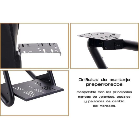 Cockpit de simracing Indeca Summum Racer GTR con asiento ajustable y soportes universales