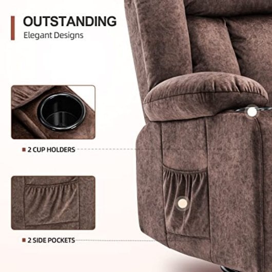 Poltrona Relax Giratória Manual GTPLAYER Encosto e Apoio de Pés Ajustáveis Marrom