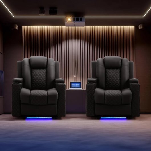 Sillón Para Tv Relax Con Función Reclinable Y Led, Sillón Ajustable Eléctrico Hasta 150kg Con Masaje Para Salón Dormitorio Home Cinema - Negro