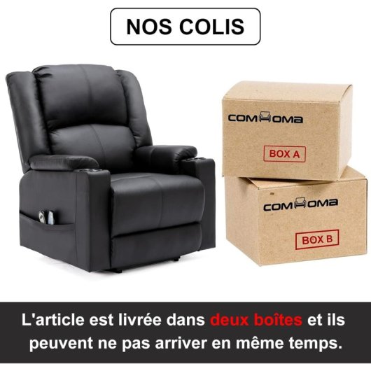 Sillón Relax Eléctrico Con Asistencia De Elevación, Sillón Para Tv Con Masaje Y Función Reclinable, Sillón Powerlift Para Personas Mayores - Negro