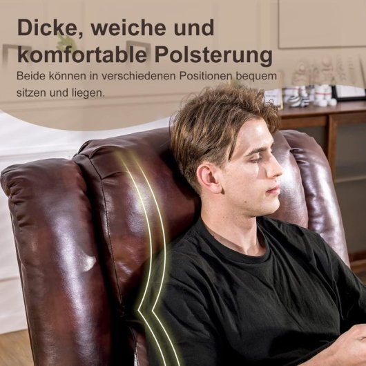 Sillón Relax Eléctrico Con Asistencia De Elevación, Sillón Para Tv Con Masaje Y Función Reclinable, Sillón Powerlift Para Personas Mayores - Marrón