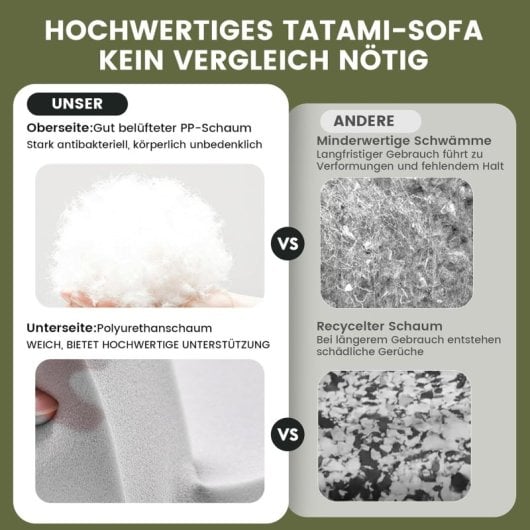 Sofá dobrável GTPLAYER 3 em 1 encosto 6 posições com almofadas verde