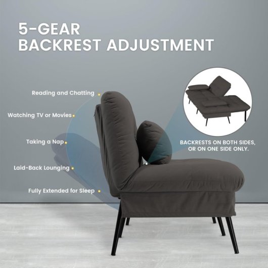 Sofá Cama Con Función De Cama, Funda Futón Plegable, Sofá Cama, Sofá Esquinero, Cama Invitados, Sofá 3 Plazas, Con Respaldo Ajustable En Tela - Negro