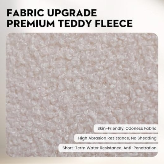 Sofá-cama GTPLAYER 3 lugares encosto ajustável tecido Teddy branco