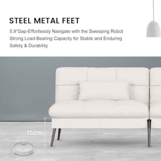 Schlafsofa GTPLAYER 3-Sitzer verstellbare Rückenlehne Stoff Beige