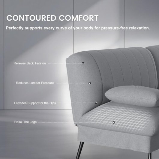 Sofá Cama Plegable Con Función De Cama - Sofá 2 En 1, Sofá Cama Multifuncional Con Gran Superficie De Descanso, Sofá Cama Ahorraespacio Para Salón, Habitación De Invitados Y Home Cinema - Gris