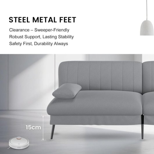 Sofá Cama Plegable Con Función De Cama - Sofá 2 En 1, Sofá Cama Multifuncional Con Gran Superficie De Descanso, Sofá Cama Ahorraespacio Para Salón, Habitación De Invitados Y Home Cinema - Gris