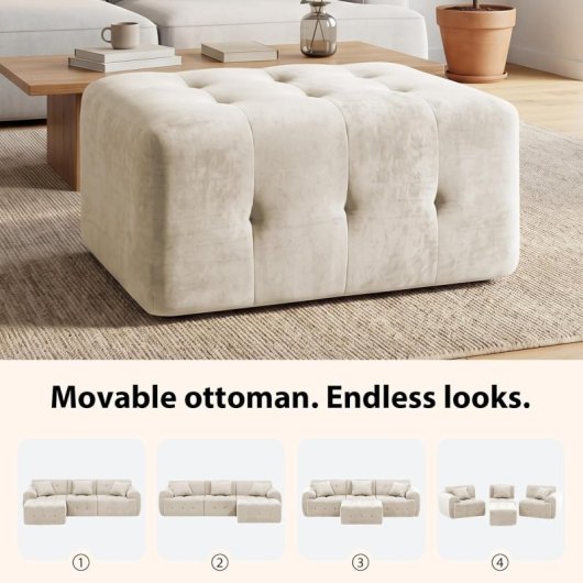 Canapé d’angle GTPLAYER Sofa Modulaire Lit 245x60x40 cm Gris Beige