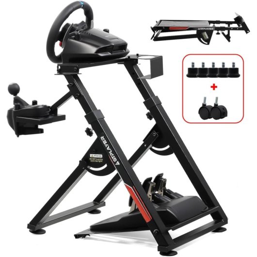 Gtplayer Soporte Volante Con Palanca V1 V2 Inclinable Multiplataforma - Negro Rojo