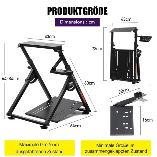 Gtplayer Soporte Volante Con Palanca V1 V2 Inclinable Multiplataforma - Negro Rojo