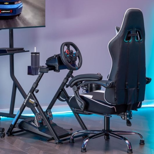 Gtplayer Soporte Volante Con Palanca V1 V2 Inclinable Multiplataforma - Negro Azul