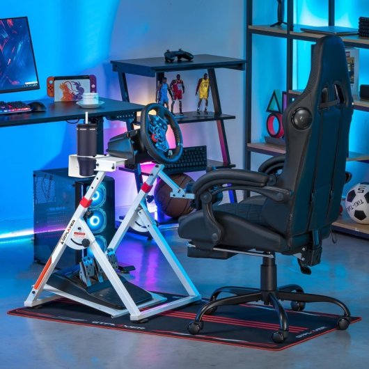 Gtplayer Soporte Volante Con Palanca V1 V2 Inclinable Multiplataforma - Blanco Rojo