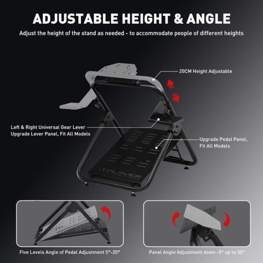 Gtplayer Soporte Volante Simulación G920 G29 Altura Ángulo Ajustable - Negro