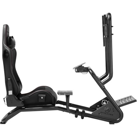 Gtplayer Cockpit Simulador Con Altavoces 3d Monitor Y Pedales Ajustable - Negro