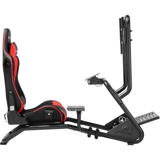 Gtplayer Cockpit Simulador Con Altavoces 3d Monitor Y Pedales Ajustable - Rojo