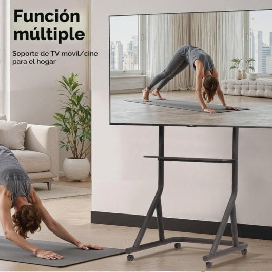 Gtplayer Soporte Monitor Simulador Altura Ajustable 32-65 Pulgadas Con Ruedas