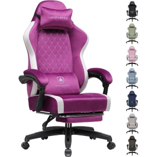 Chaise gaming GTPLAYER respirante large repose-pieds violet