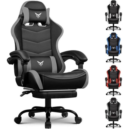 Chaise gaming GTPLAYER avec repose-pieds et soutien lombaire