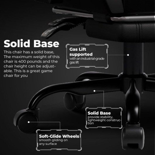 Chaise gaming GTPLAYER avec repose-pieds et soutien lombaire