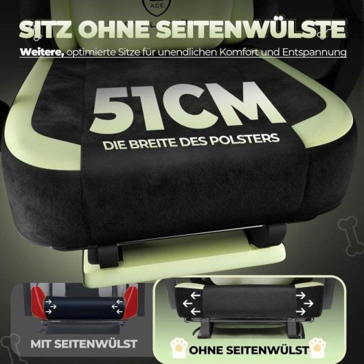 Silla gaming GTPLAYER con orejas de gato, terciopelo, reposapiés y soporte lumbar