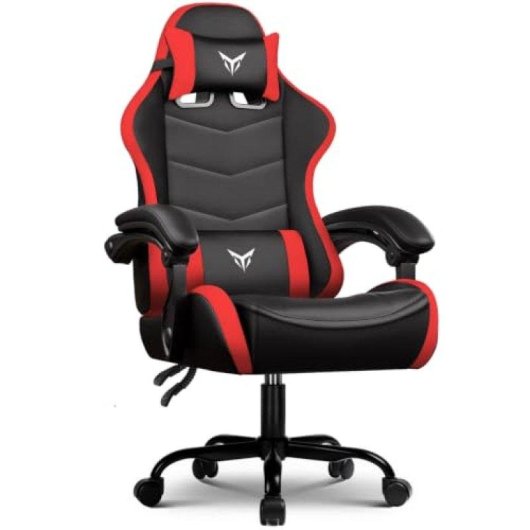 Gaming-Stuhl GTPLAYER Rot mit Lendenwirbelstuetze und reglbarem Nacken