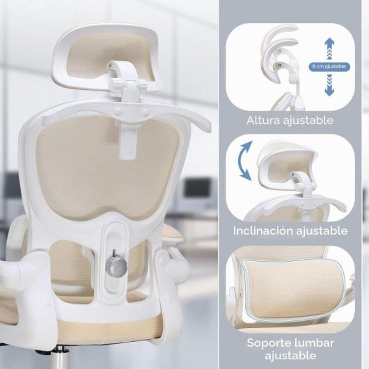 GTPLAYER Ergonomischer Schreibtischstuhl 3D Kopfstuetze Lendenunterstuetzung Haken Klappbare Armlehnen