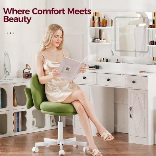 Chaise de bureau GTPLAYER Home Office sans accoudoirs réglable velours vert