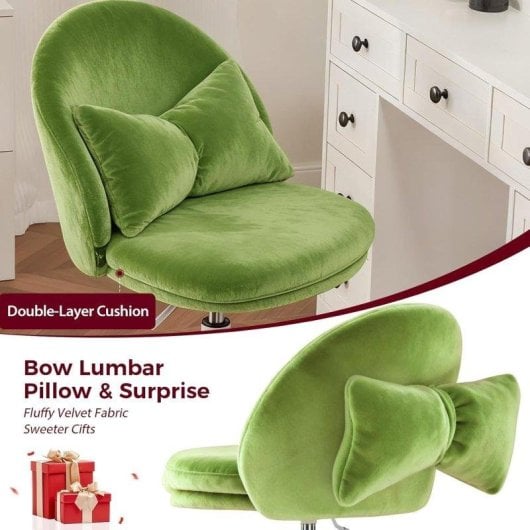 Chaise de bureau GTPLAYER Home Office sans accoudoirs réglable velours vert