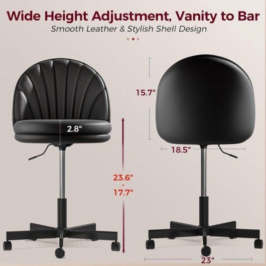 Chaise de bureau GTPLAYER sans accoudoirs réglable en hauteur cuir PU noir