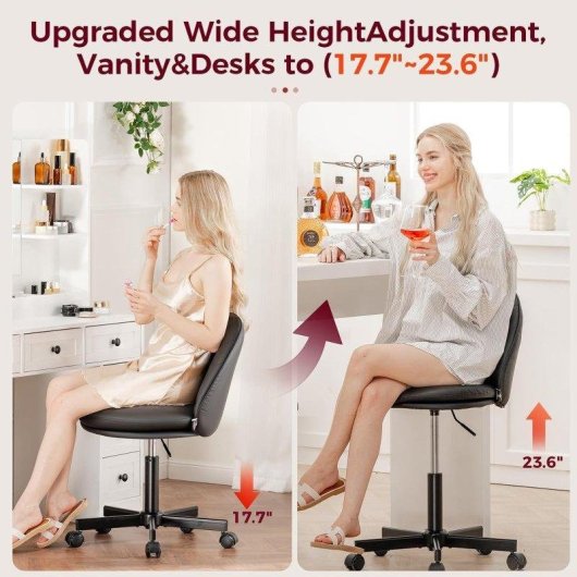 Chaise de bureau GTPLAYER sans accoudoirs réglable en hauteur cuir PU noir