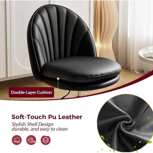Chaise de bureau GTPLAYER sans accoudoirs réglable en hauteur cuir PU noir
