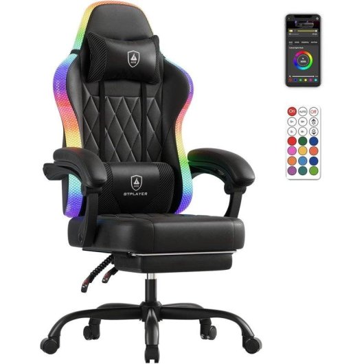 Sedia Gaming GTPLAYER LED RGB Tasca Posteriore Telecomando