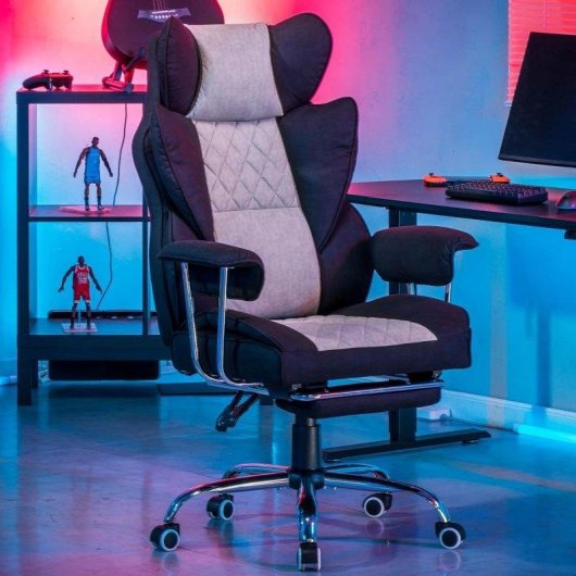 Silla gaming GTPLAYER con soporte lumbar de muelles y reposapiés ajustable