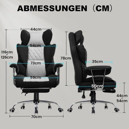 Silla gaming GTPLAYER con soporte lumbar de muelles y reposapiés ajustable