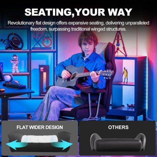 Silla gaming GTPLAYER con soporte lumbar de muelles y reposapiés ajustable