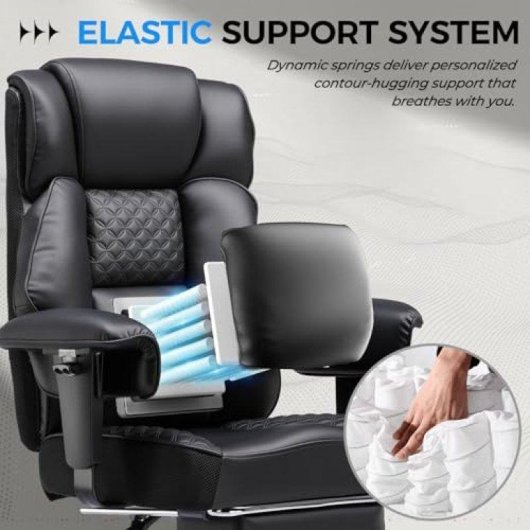 Gaming Chair GTPLAYER Wide Spring Lumbar Footrest PU