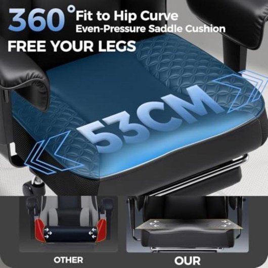 Gaming Chair GTPLAYER Wide Spring Lumbar Footrest PU