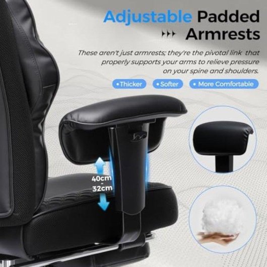 Gaming Chair GTPLAYER Wide Spring Lumbar Footrest PU