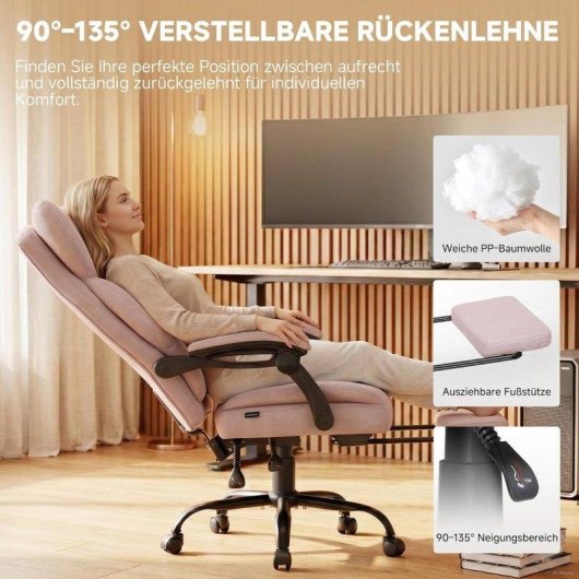 Silla Gaming GTPLAYER Ergonómica con Reposapiés Rosa